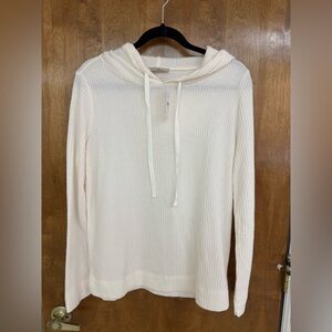 Waffle Ivory Hooded Top